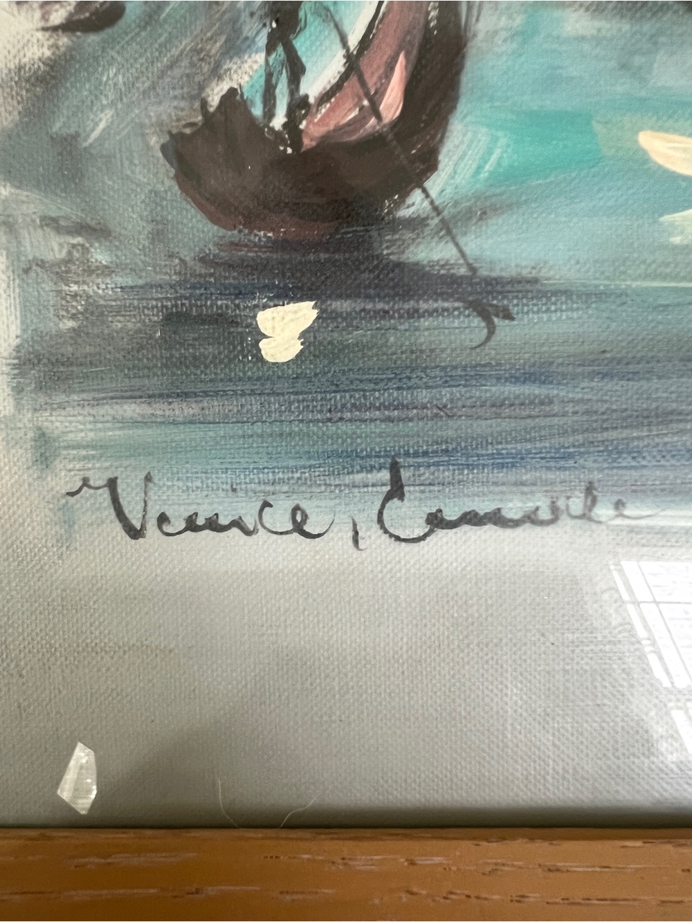 Beautiful Venice, Framed Oil Painting,  Signed, Vintage, 16”x 20” - Picture 7 of 12